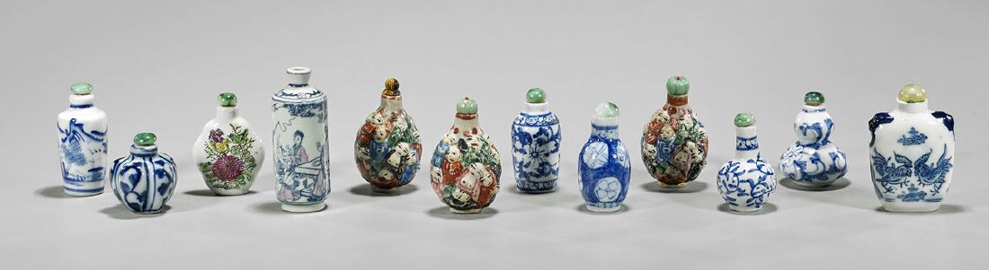 Twelve Chinese Porcelain Snuff Bottles (1 of 1)
