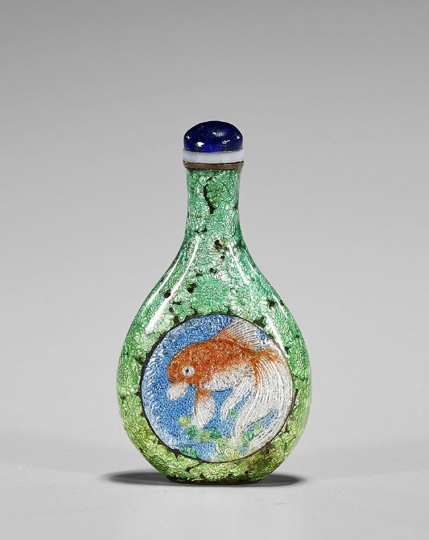 Antique Japanese Cloisonne Enamel Snuff Bottle (1 of 2)