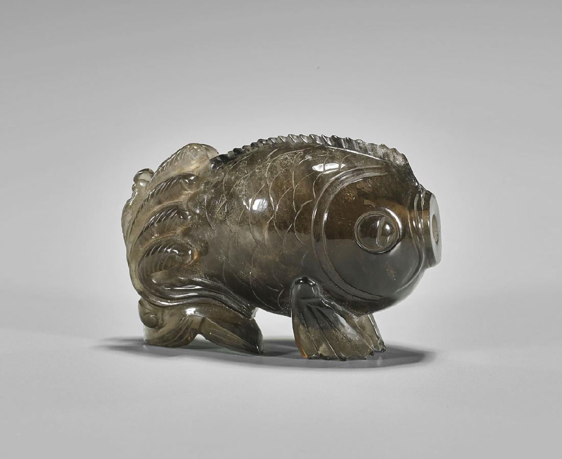 Antique Smoky Quartz Snuff Bottle (1 of 2)