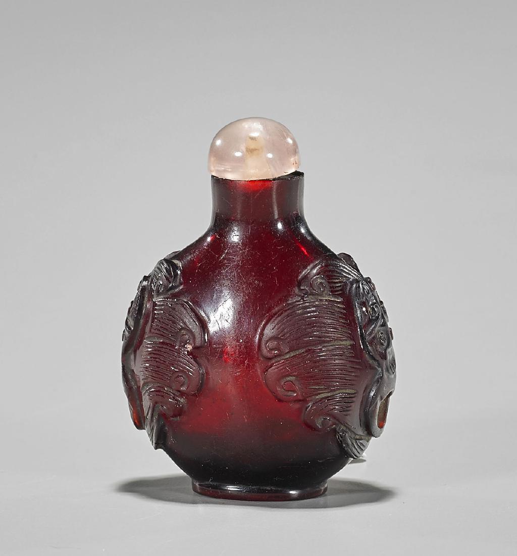 Antique Ruby-Red Glass Snuff Bottle (1 of 1)