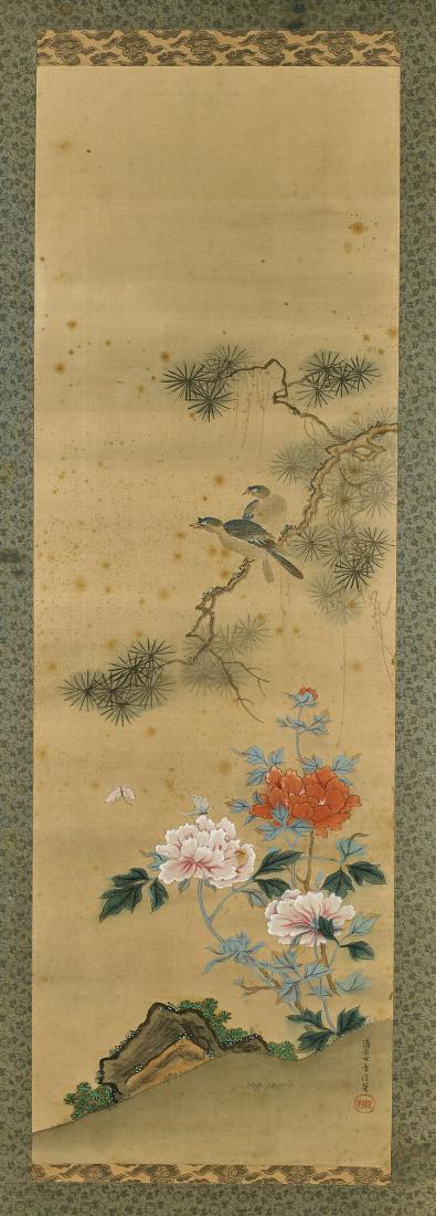 Pair Antique Japanese Silk Paintings (1 of 4)