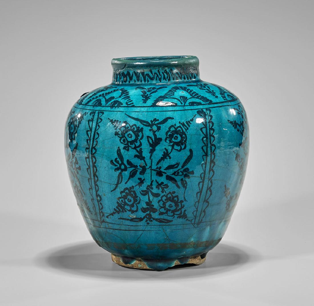 Antique Persian Glazed Terracotta Jar (1 of 2)