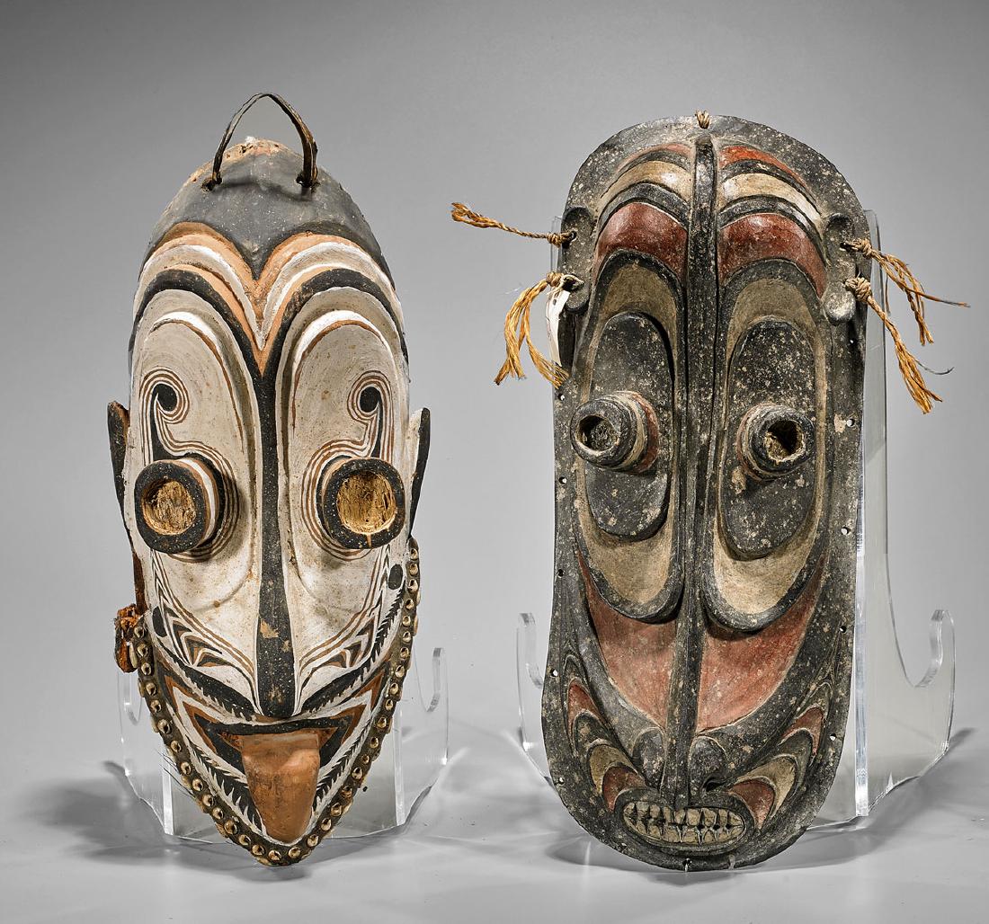 Two Oceanic Carved & Polychrome Wood Masks (1 of 1)