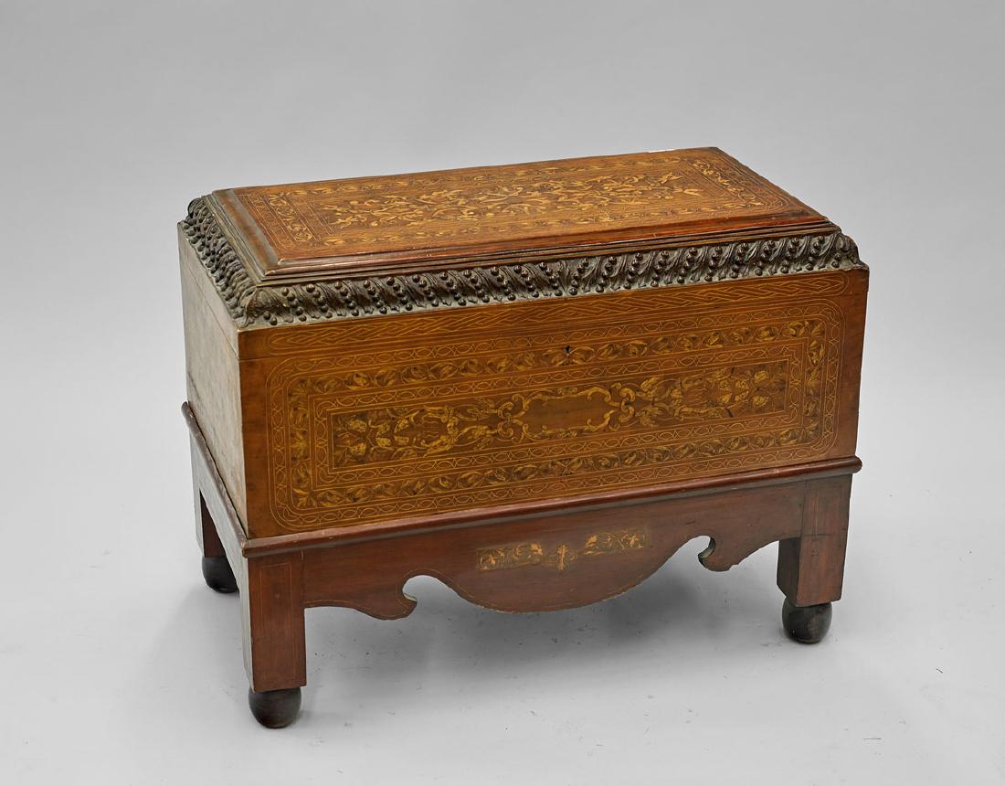 Old Wood Marquetry Coffer (1 of 1)
