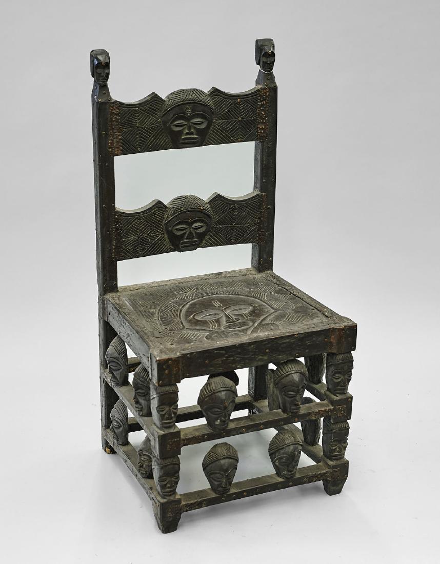 Elaborately Carved African Wood Chair (1 of 1)