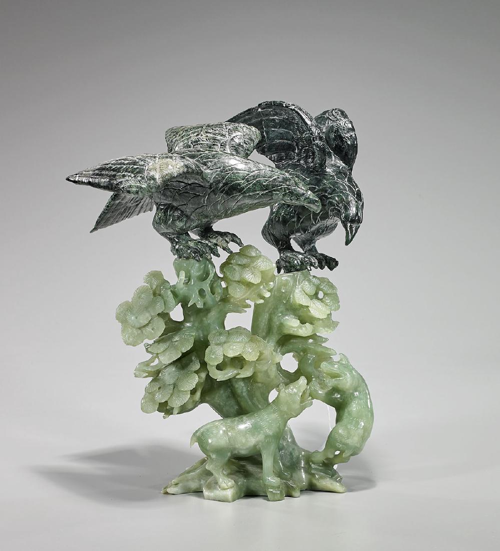 Chinese Carved Bowenite Group: Eagles (1 of 1)
