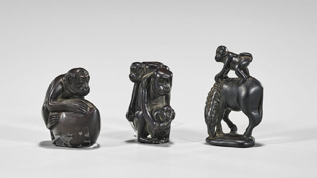 Three Old Chinese Wood Carvings: Monkeys (1 of 1)