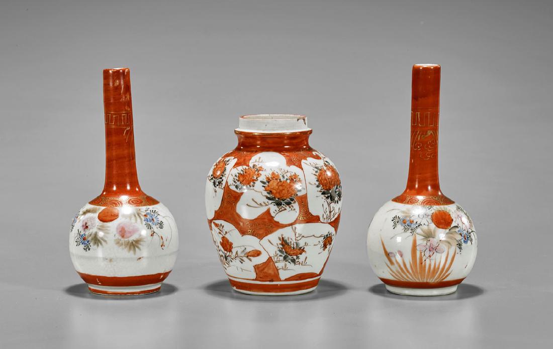 Group of Three Antique Japanese Kutani Porcelains (1 of 2)