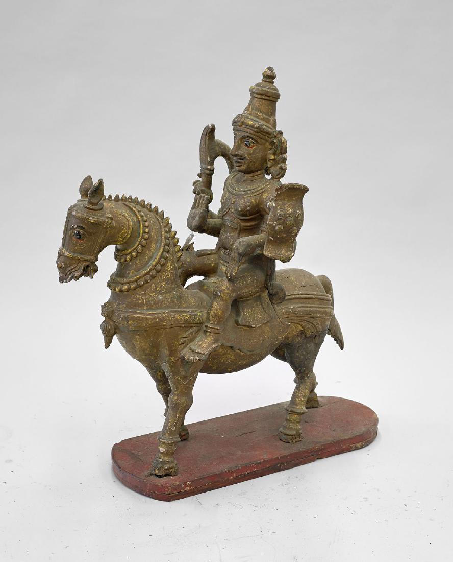 Antique Indian Carved & Polychrome Wood Figure (1 of 1)