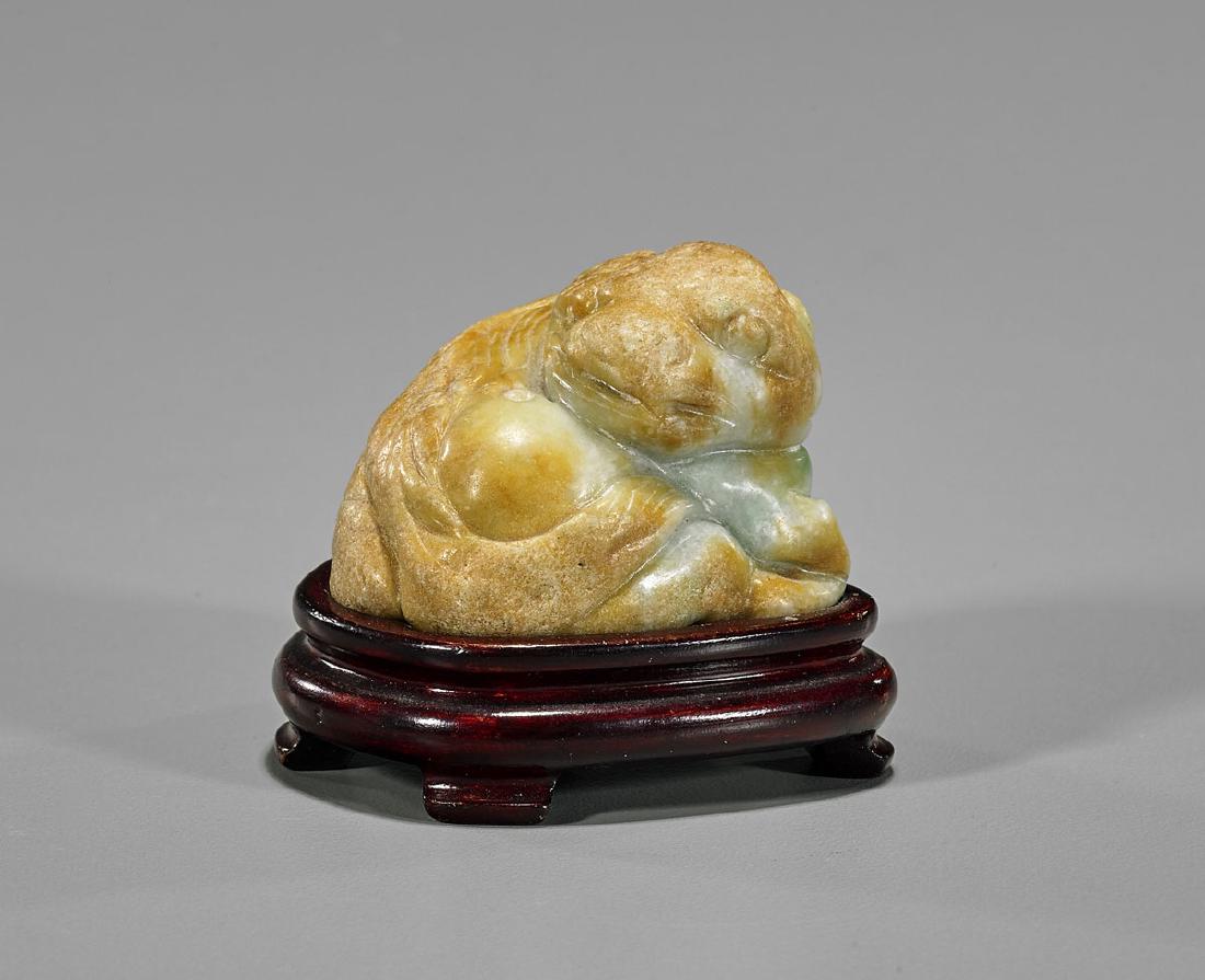 Antique Chinese Carved Jadeite Lion (1 of 2)