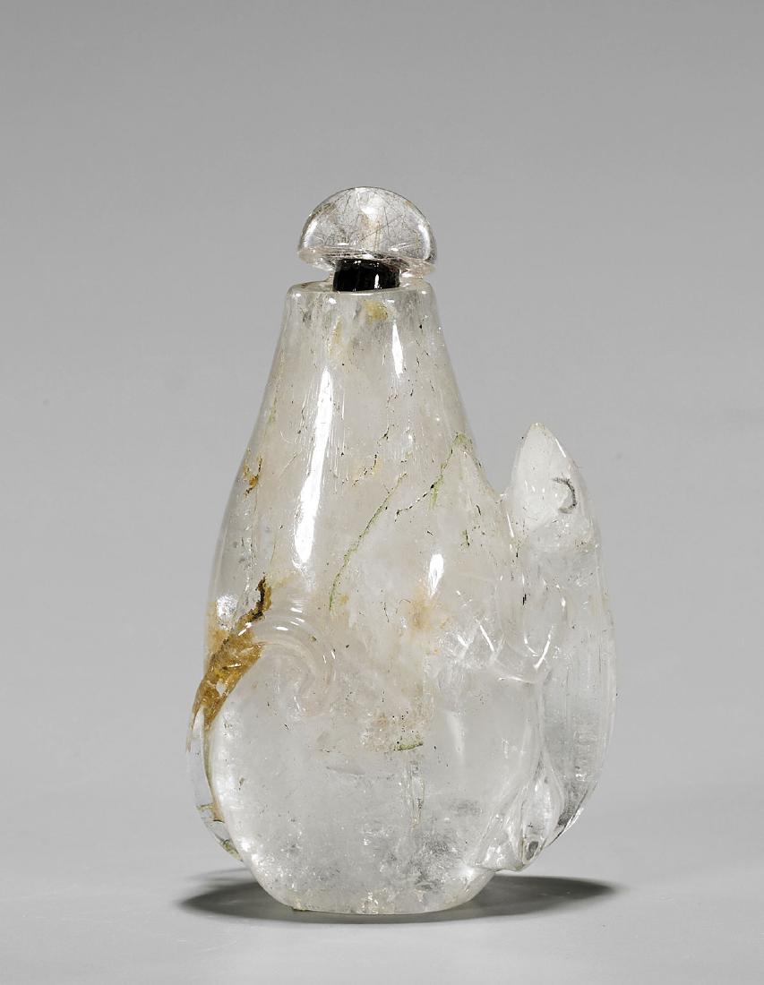 Old Carved Rock Crystal Snuff Bottle (1 of 1)