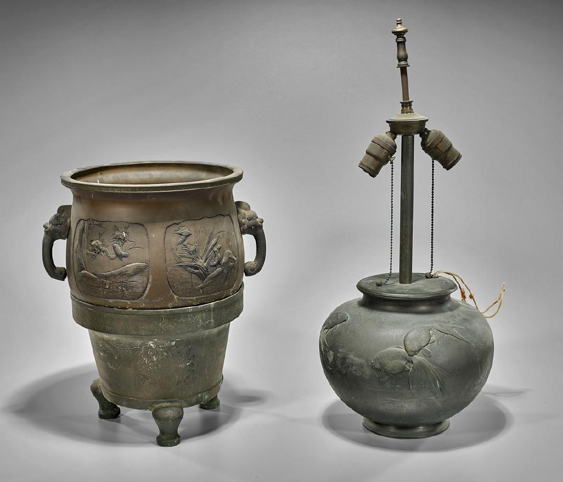 Two Large Antique Japanese Bronzes (1 of 1)