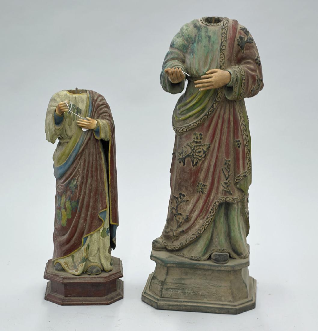 Two Antique Spanish Colonial Santos Figures (1 of 1)