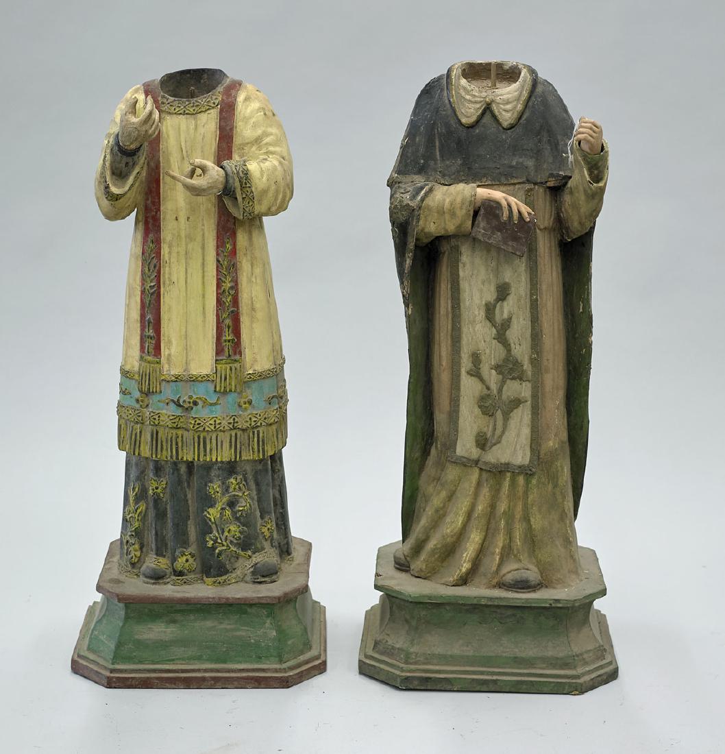 Two Antique Spanish Colonial Santos Figures (1 of 1)