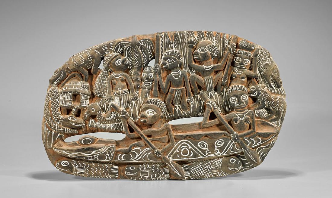 Three Papua New Guinea Carved & Polychrome Wood (1 of 3)