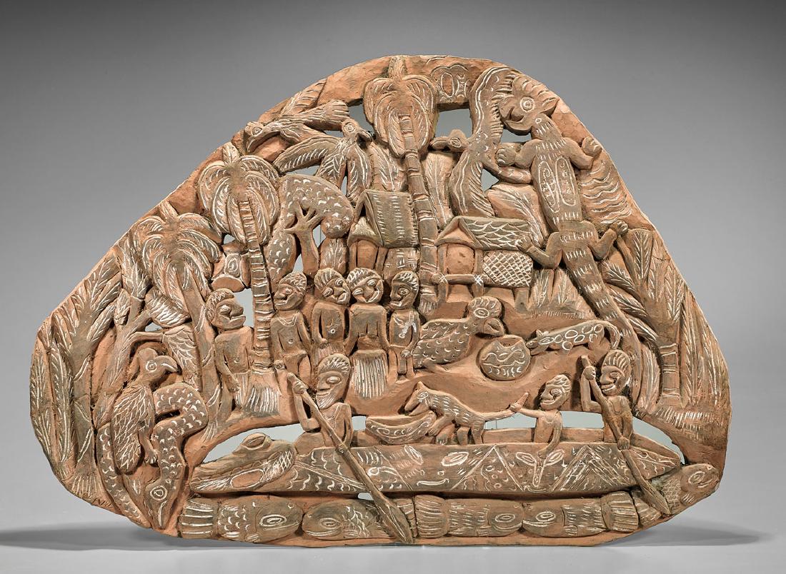 Group of Papua New Guinea Carved Wood Storyboards (1 of 4)