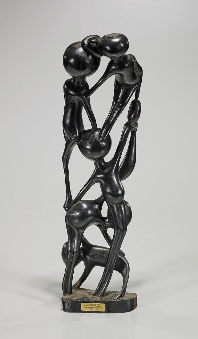 East African Carved Hardwood Figural Group (1 of 1)