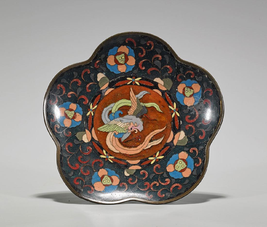 Antique Japanese Cloisonne Enamel Dish (1 of 1)