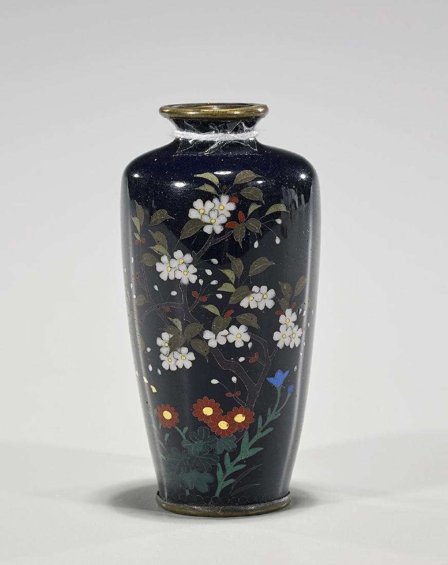 Old Japanese Floral Cloisonne Vase (1 of 2)