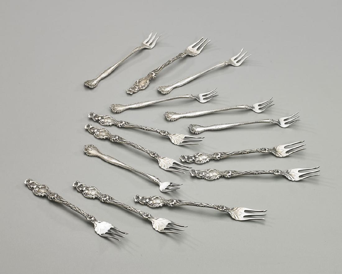 Fourteen Sterling Silver Cocktail Forks (1 of 1)