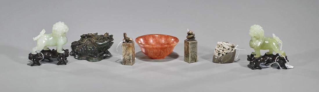 Group of Seven Various Carved Stone Items (1 of 1)