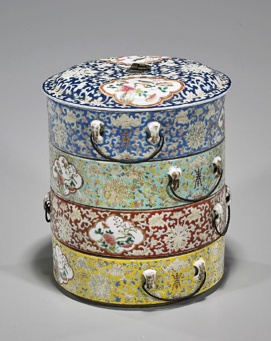 Antique Chinese Enameled Stacking Vessel (1 of 1)