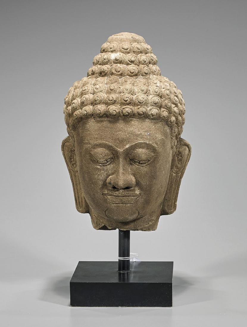Chinese Carved Stone Head of Buddha (1 of 1)