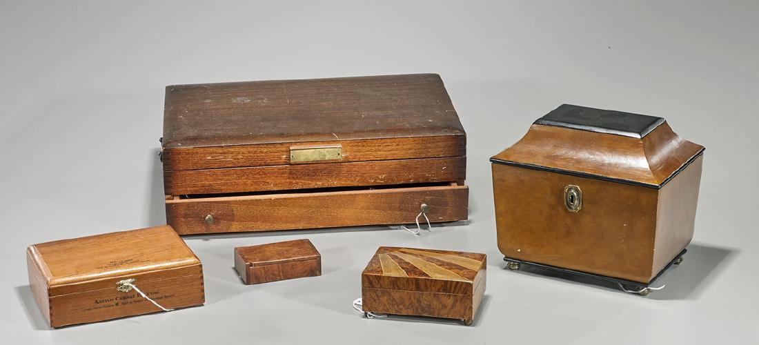 Group of Five Various Wood Boxes (1 of 1)