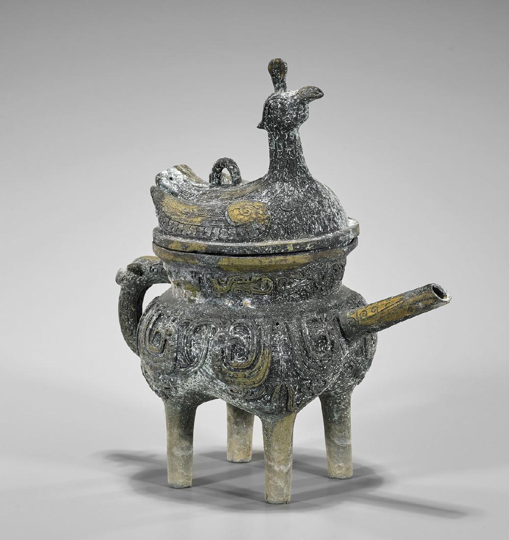 Shang-Style Chinese Bronze He Vessel (1 of 2)