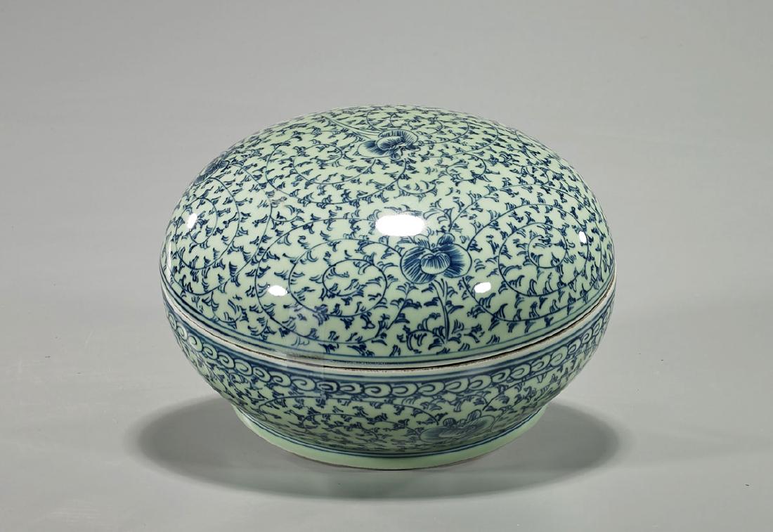 Antique Chinese Celadon Ground Porcelain Box (1 of 1)