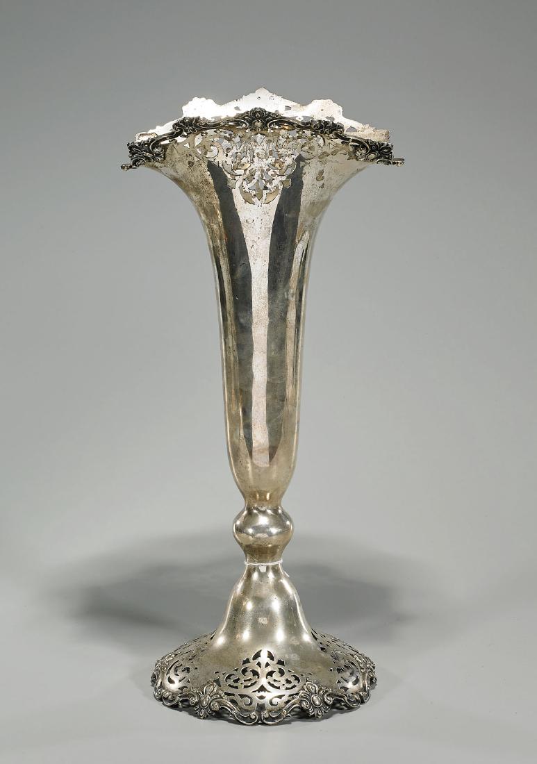 Tall Antique Sterling Silver Vase (1 of 2)