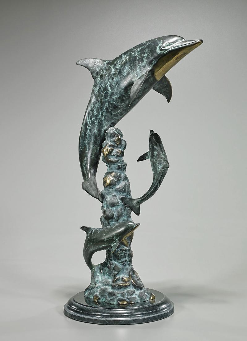Large Bronze Dolphin Sculpture (1 of 2)