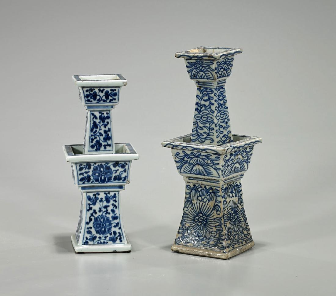 Two Antique Chinese Porcelain Candlesticks (1 of 1)