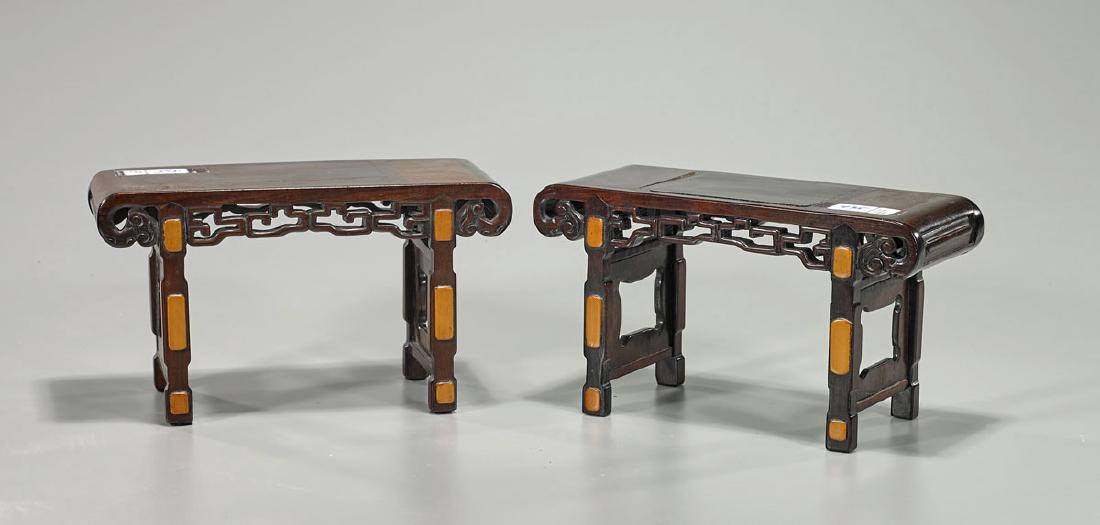 Pair Old Miniature Hardwood Altar Tables (1 of 1)
