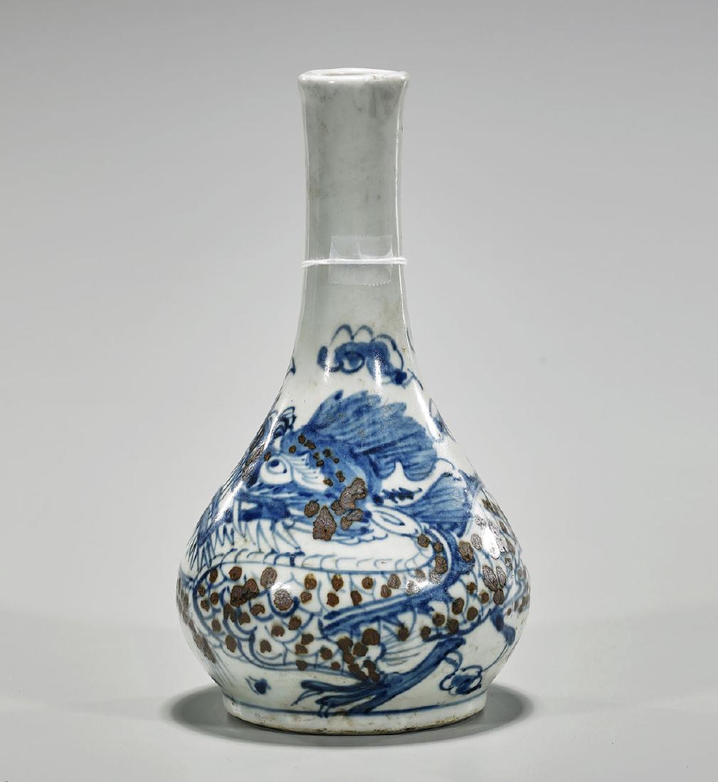 Antique Korean Blue & Red Vase (1 of 1)