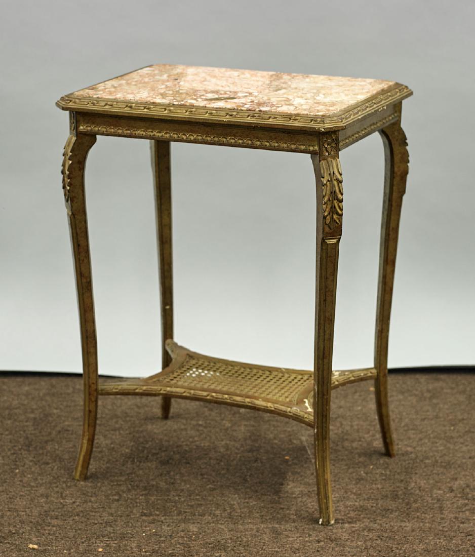 Old Continental Gilt Wood Side Table With Marble Top (1 of 1)