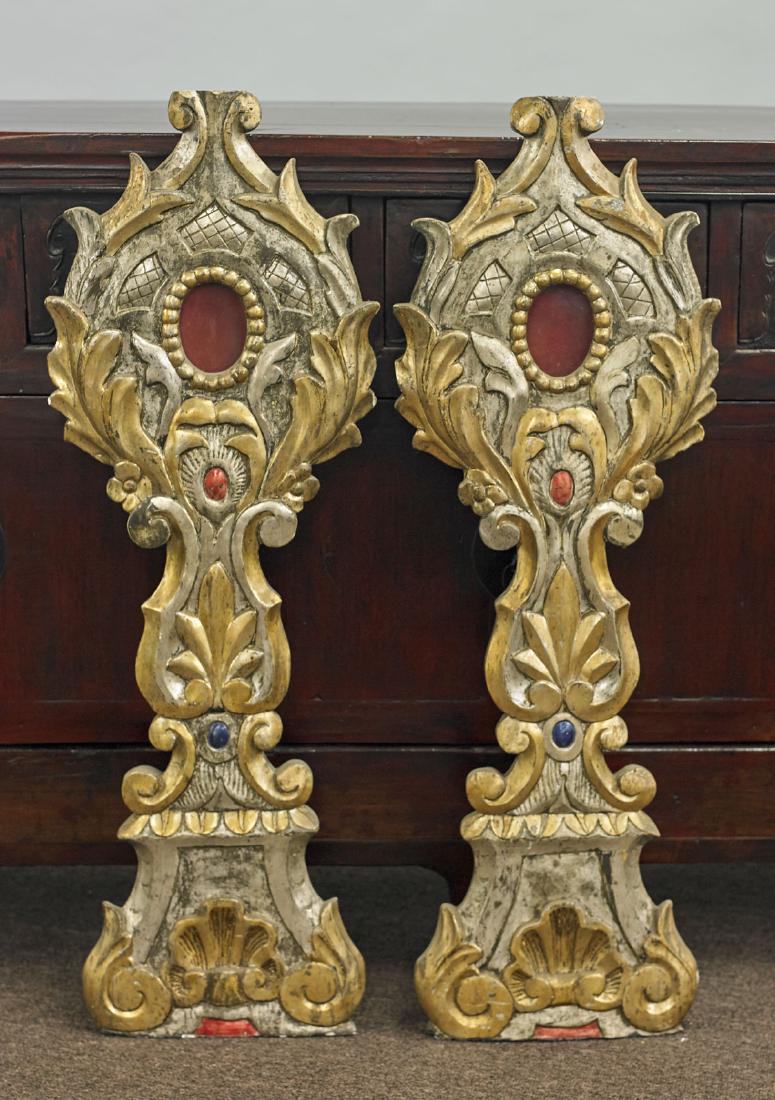 Pair Old Silvered & Gilt Wood Portrait Frames (1 of 1)