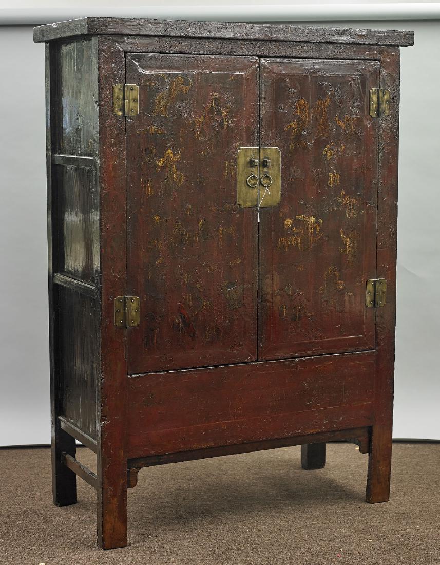 Antique Chinese Lacquered Wood Cabinet (1 of 1)