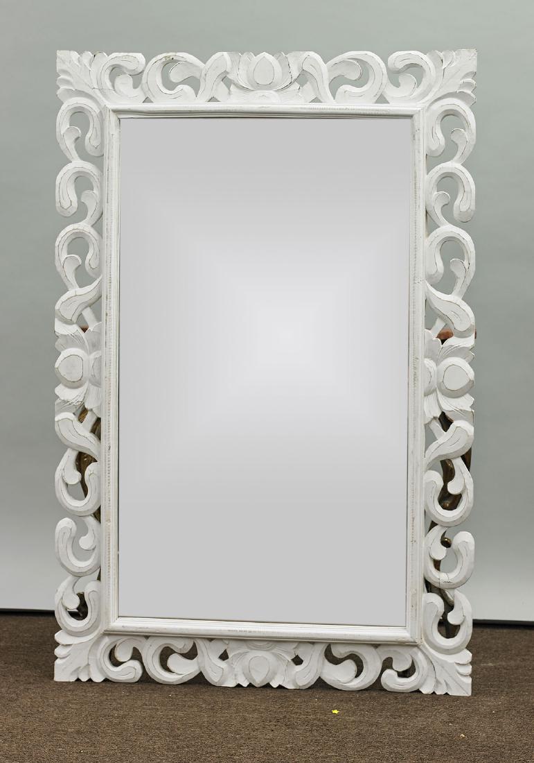Painted & Carved Wood Mirror (1 of 1)