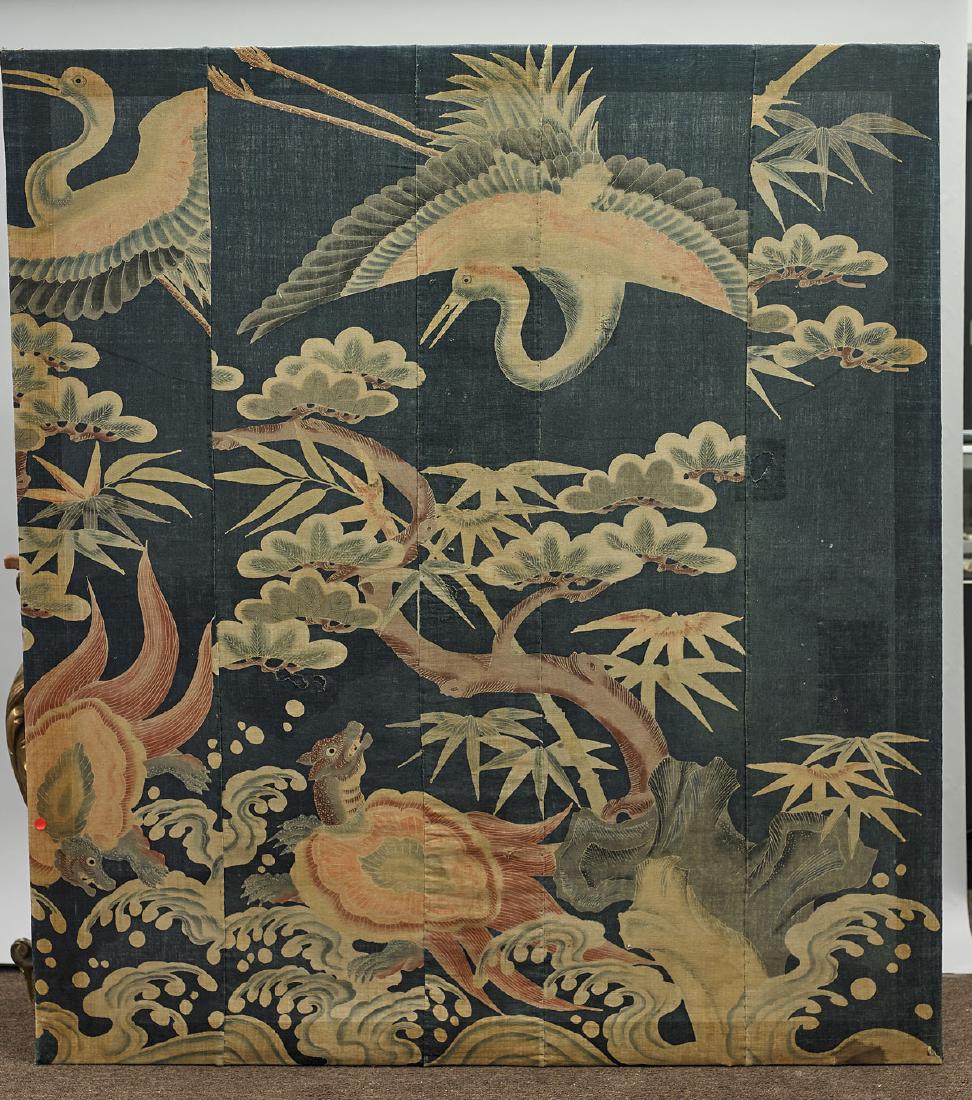 Large Chinese Textile: Cranes Amid Foliage (1 of 1)