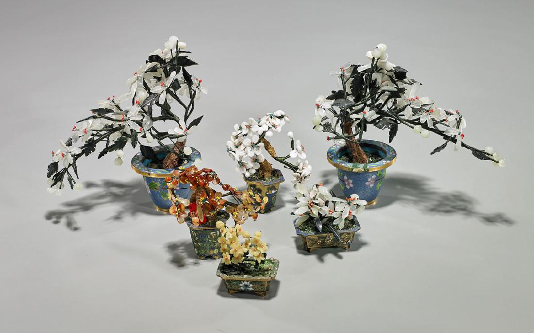 Group of Six Hardstone Trees (1 of 1)