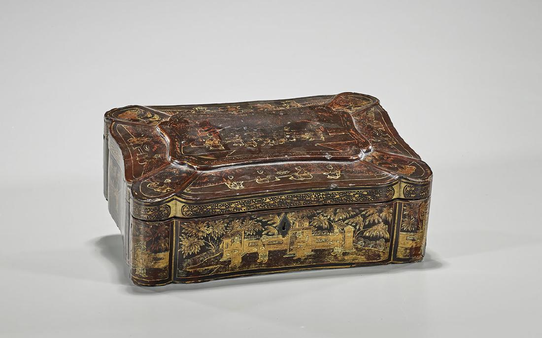 Antique Chinese Gilt Lacquer Box (1 of 1)