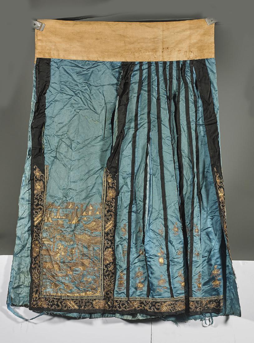 Antique Chinese Embroidered Silk Skirt (1 of 1)