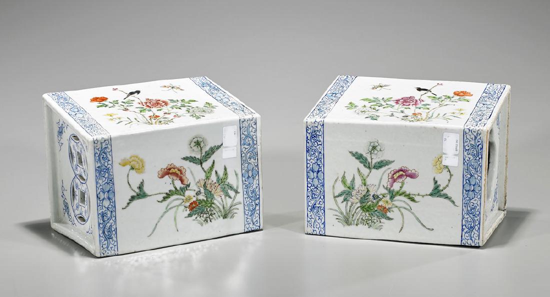Pair Antique Chinese Porcelain Containers (1 of 1)