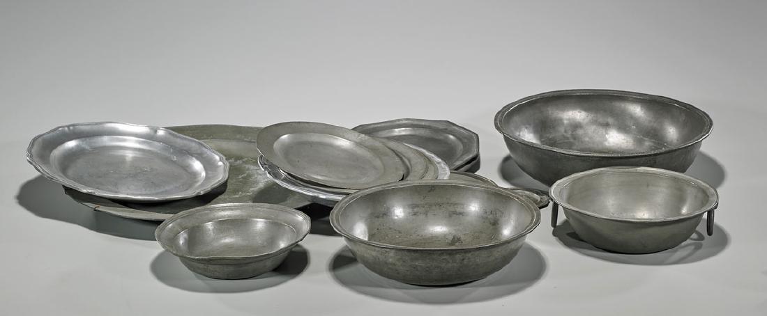 Collection of Fifteen English Pewter Items (1 of 1)