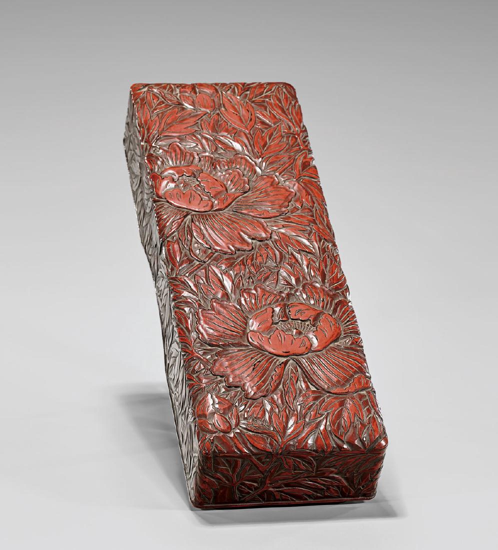 ANTIQUE CHINESE RED LACQUER BOX (1 of 2)