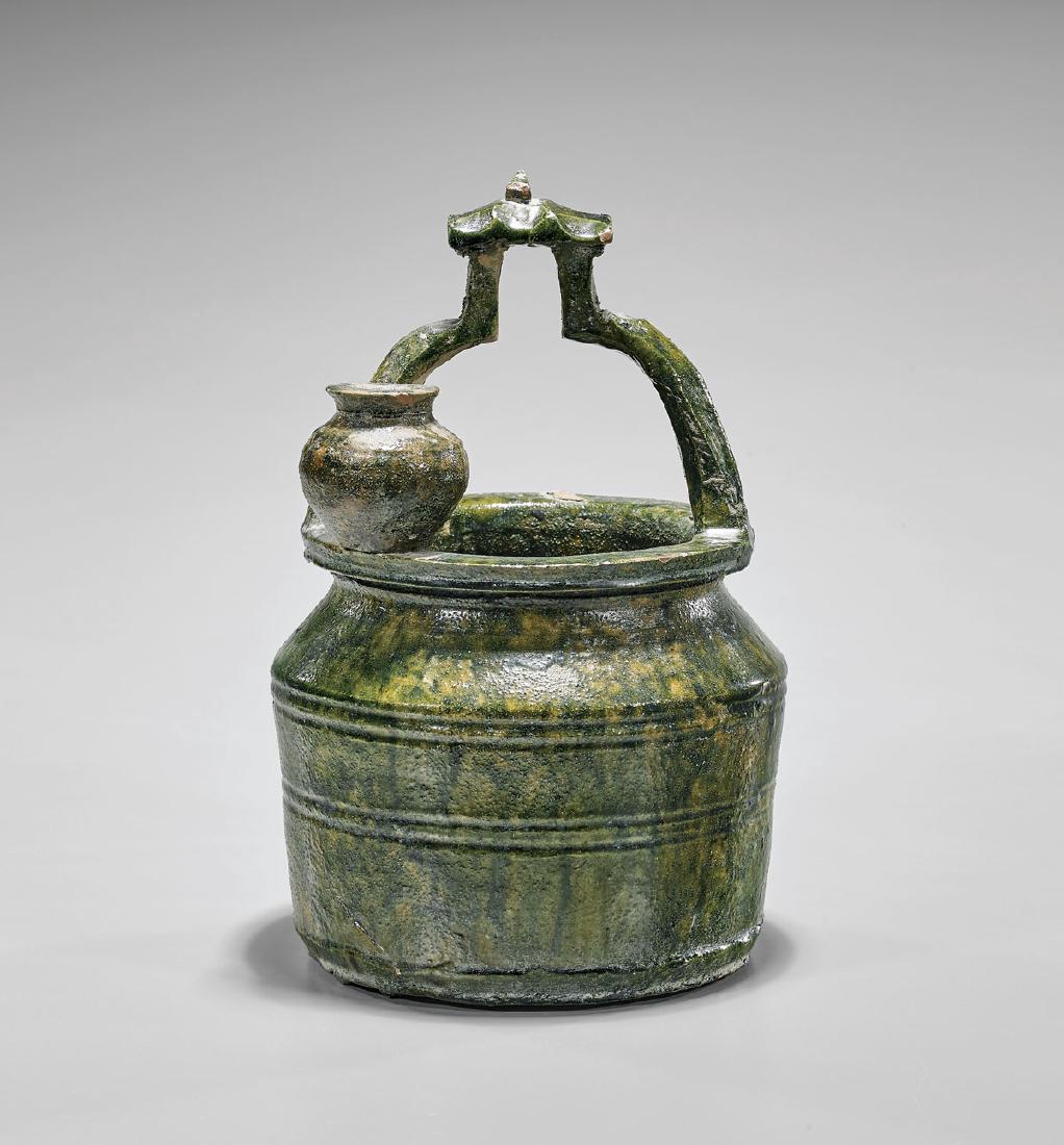 HAN DYNASTY GLAZED POTTERY MODEL OF A WELL (1 of 2)