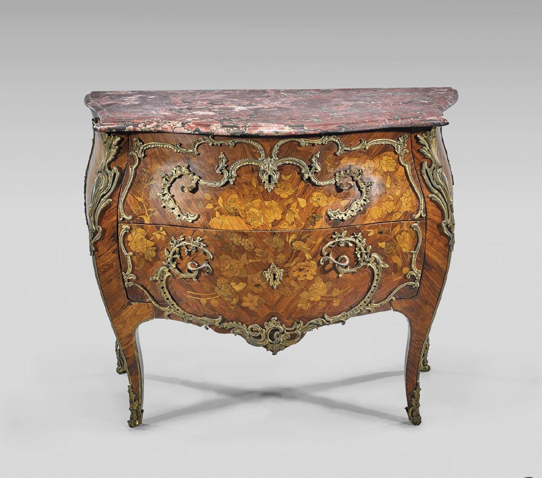LOUIS XV MARQUETRY COMMODE STAMPED P. ROUSSEL (1 of 5)