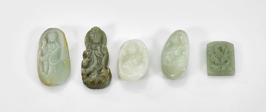 Group of Five Chinese Jade Carvings (1 of 1)