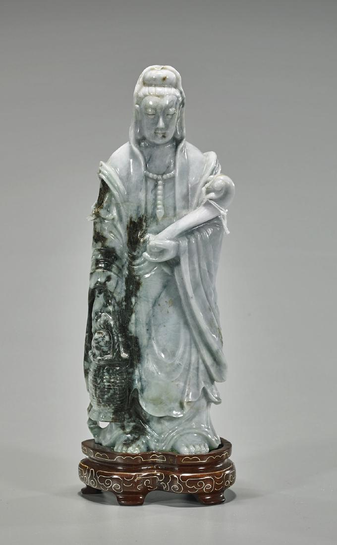 Chinese Carved Jadeite Figure of Guanyin (1 of 1)